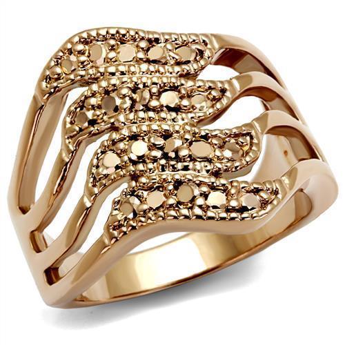 JCE1196 IP Rose Gold(Ion Plating) Brass Ring with AAA Grade CZ  in Metallic Light Gold