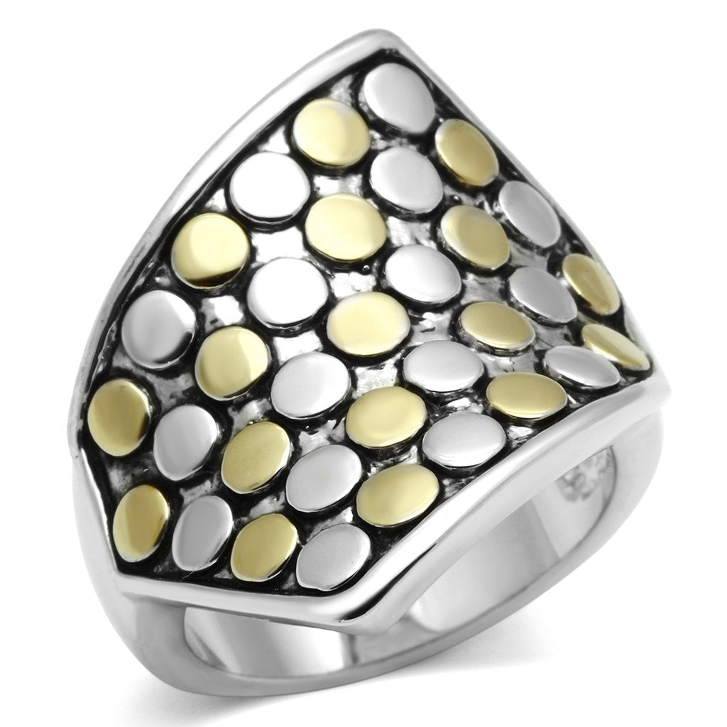 JCE249 Reverse Two-Tone Brass Ring with No Stone