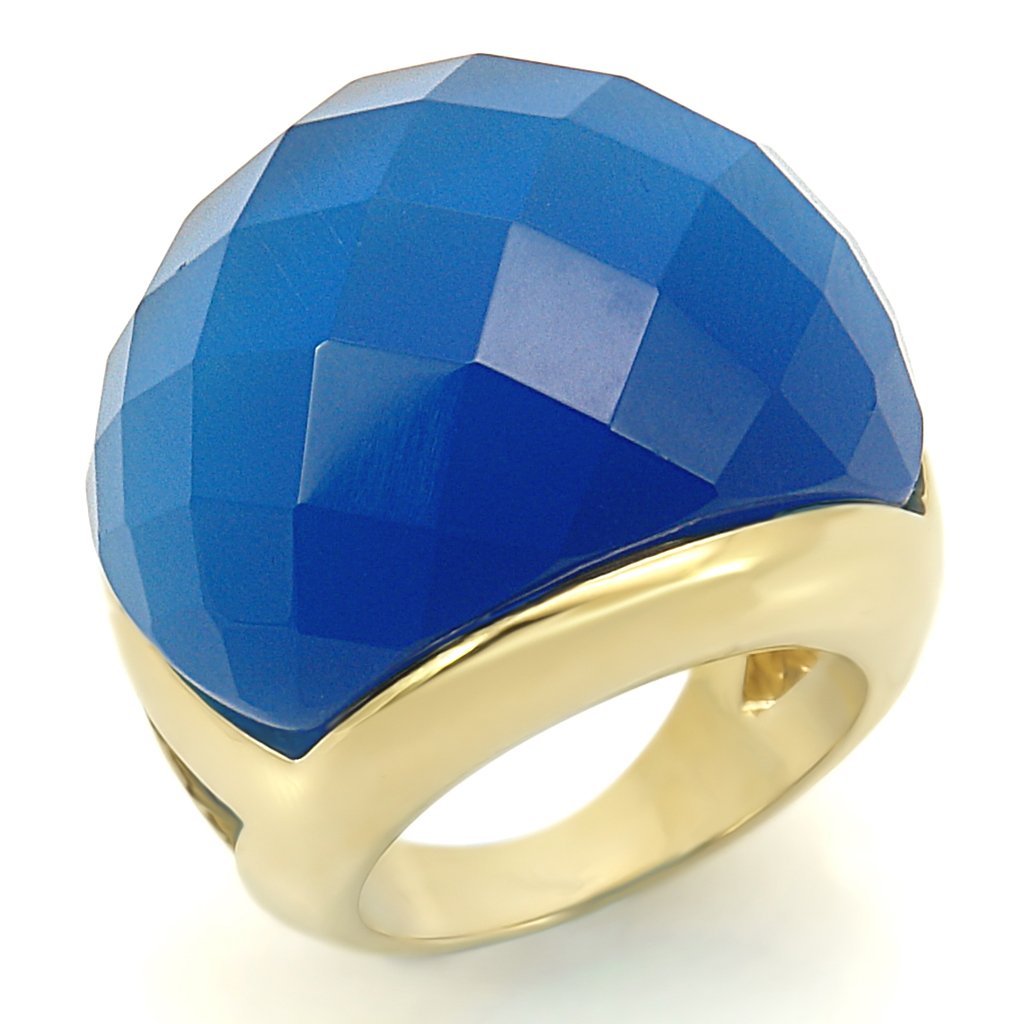 JCE1042 Gold Brass Ring with Synthetic Cat Eye in Montana