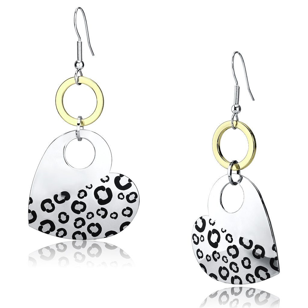 JCE2700 Reverse Two-Tone Iron Earrings with Epoxy  in Jet
