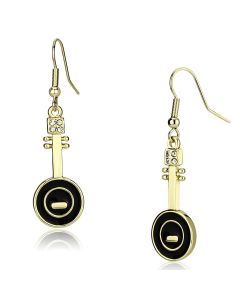 JCE2746 Gold Iron Earrings with Top Grade Crystal  in Clear