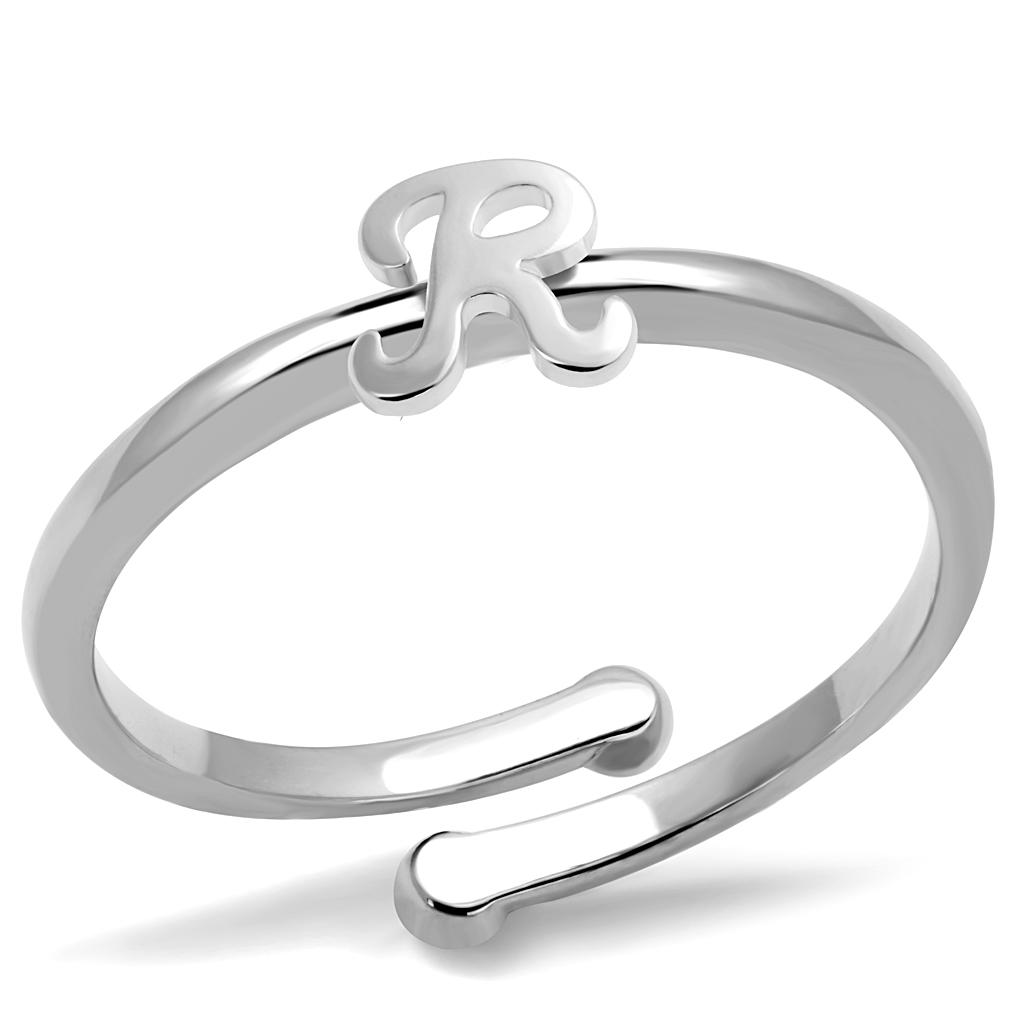 JCE3995 Rhodium Brass Ring with No Stone