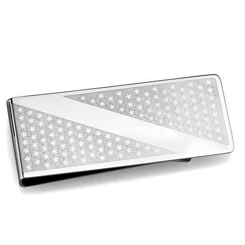 JCE2080 High polished (no plating) Stainless Steel Money clip with No Stone