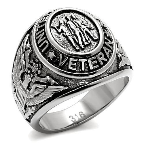 JCE414704 High polished (no plating) Stainless Steel Ring with Epoxy  in Jet