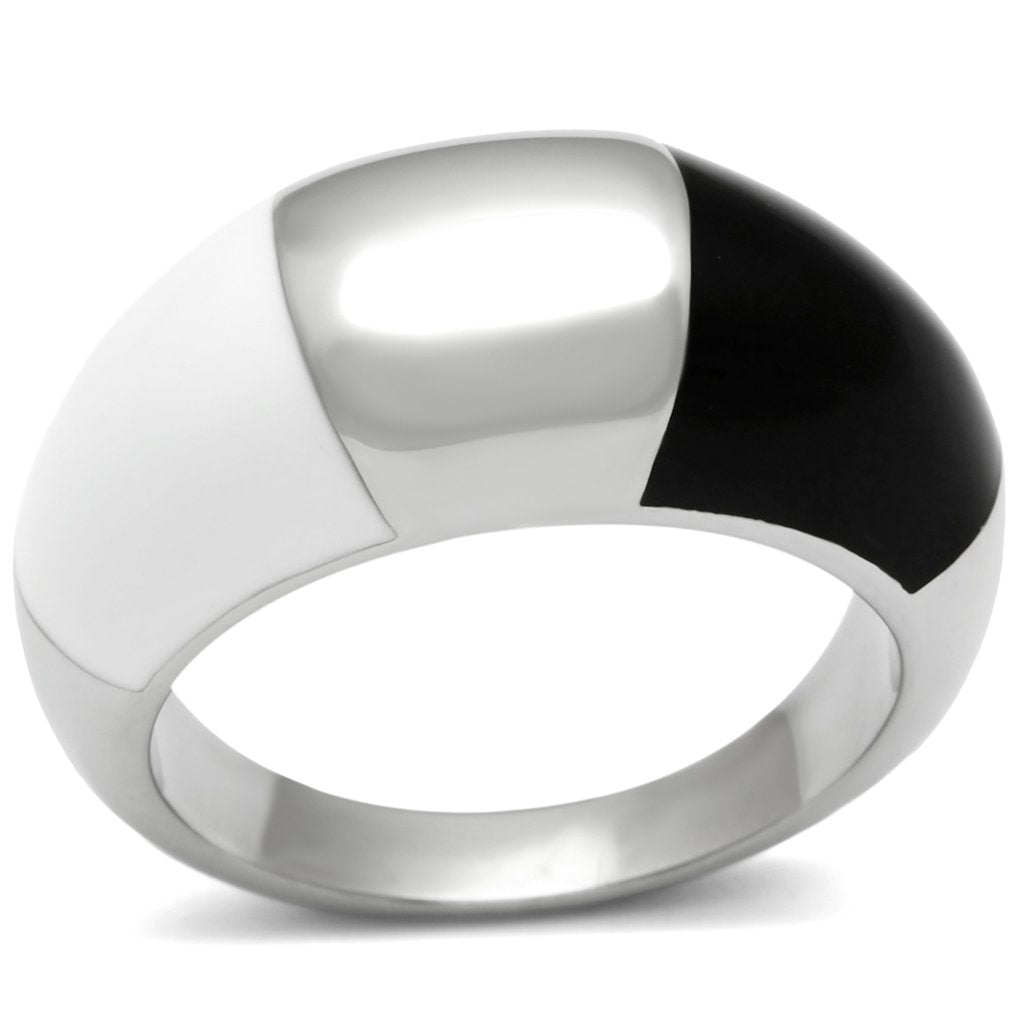 JCE515 High polished (no plating) Stainless Steel Ring with Epoxy  in Multi Color